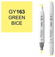 Маркер Touch Brush двухсторонний на спиртовой основе Зеленый бледно-синий 163 желтый