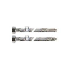 Подводка гибкая для воды латунь пара для смесителя M10-1/2" г-ш L=0,5 м AQUALINE 01442