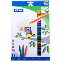 Фломастеры "Cone-tipped", 18 цветов Milan