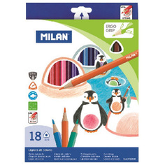 Карандаши цветные "Milan", трехгранные, 18 цветов