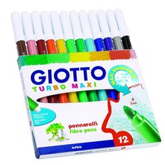 Фломастеры утолщенные "Turbo Maxi", 12 цветов Giotto