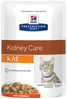 Влажный корм для кошек Hills Prescription Diet k/d Kidney Care, курица, 85г
