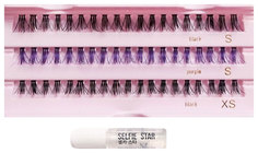 Накладные ресницы Selfie Star Foxy Lashes, XS/S, Черный/Фиолетовый