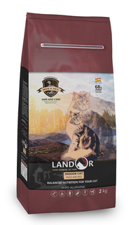 Сухой корм для кошек Landor Indoor Cat, для домашних, утка с рисом, 2кг