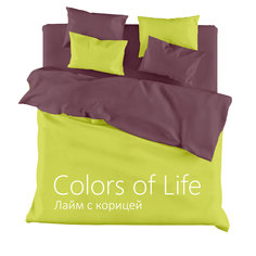Постельное белье сатин однотонный 1,5 сп., Лайм с корицей "COLORS OF LIFE", "ГолдТекс" Gold Tex
