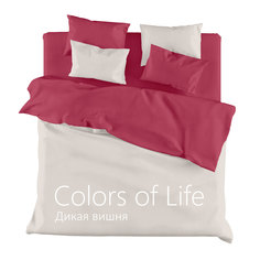 Постельное белье сатин однотонный 1,5 сп., Дикая вишня "COLORS OF LIFE", "ГолдТекс" Gold Tex