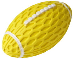 Развивающая игрушка для собак HOMEPET Silver Series мяч регби с пищалкой, желтый, 14.5 см