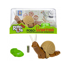 Игрушка функциональная 1TOY Robo Life Робо-Улитка на ИК-управлении, песочная