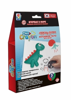 Набор тесто-мелков Clay Crayon Динозавр 3 цвета по 30 гр Т19012 1Toy