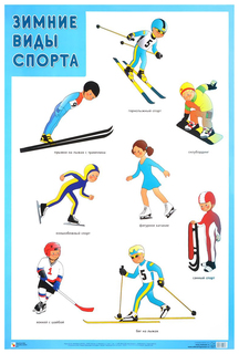 Плакат Зимние Виды Спорта Мозаика Синтез