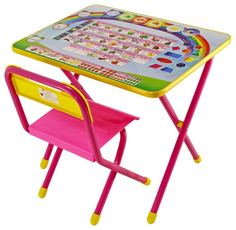Комплект детской мебели Дэми №1 Алфавит Стол+стул Розовый