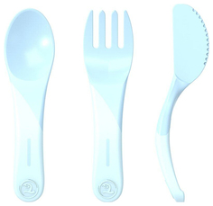 Набор столовых приборов Twistshake Learn Cutlery, пастельный синий