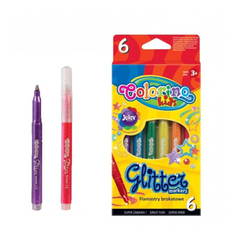 Фломастеры, 6 цветов c блеском Colorino