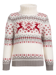 Свитер детский Scandica, 204-1-964-91-G, белый/темно-красный, 98-104