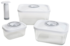 Набор контейнеров для хранения пищи Status VAC-Glass-Set White