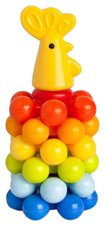 Развивающая игрушка Русский Стиль Пирамида Петушок с шариками 9248