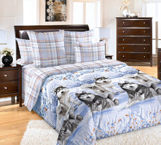 Постельное белье «Хаски», перкаль (2.0 европростыня) Королевское искушение