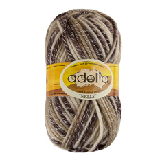 Пряжа Adelia Nelly 5 шт. в упаковке цвет белый-бежевый-коричневый Nelly-18 100 м