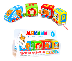 Развивающая игрушка Паровозик: лесные животные Мякиши Р92575