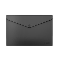 Папка-конверт на кнопке пластиков ErichKrause® Fizzy Classic непрозрачн А4 черн пакет 12шт