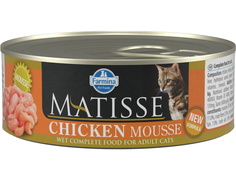 Влажный корм для кошек Farmina Matisse Adult Mousse, курица, 12шт, 85г