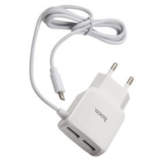 Сетевое зарядное устройство Hoco C59A, 2xUSB, 2,4 A, white