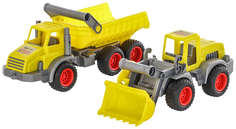 Игровой набор Wader "КонсТрак" трёхосный автомобиль-самосвал и трактор-погрузчик