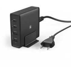 Сетевое зарядное устройство Hama H-183376, 2xUSB; 2xUSB Type-C, 2 A, black