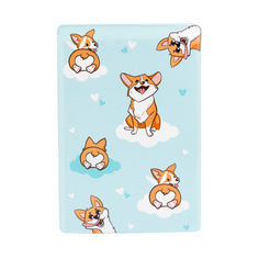 Обложка для проездного унисекс Kawaii Factory Корги на голубом