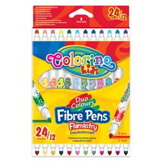 Фломастеры двухсторонние, 24 цвета Colorino