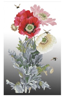 Набор для вышивания крестом на канве с рисунком Нова Слобода "Медовые маки", 20x34 см, арт