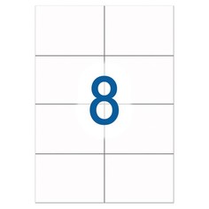 Этикетка самоклеящаяся 105х70мм, 8 этикеток, 65г/м2, 100л, STAFF Everyday 111835