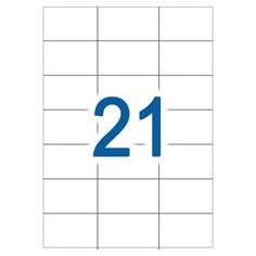 Этикетка самоклеящаяся 70х42,3мм, 21 этикетка, 65г/м2, 100л, STAFF Everyday