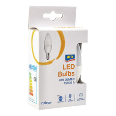 Лампа светодиодная Aro Bulbs 5W E14 свеча холодный белый 2 шт