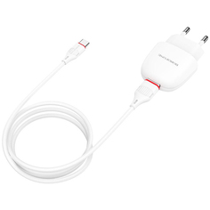 Сетевое зарядное устройство Borofone BA49A Vast Power, 1xUSB, 2,1 A, white