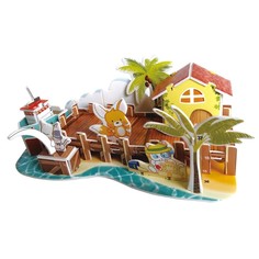 Картонный 3D-мини-пазл "Рыбацкая пристань" (22 детали) Zilipoo