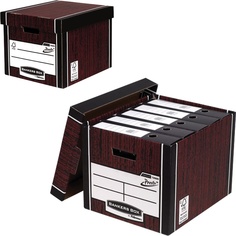 Короб архивный Fellowes "Bankers Box Woodgrain" 325*285*385, гофрокартон, сборка FastFold Greenwich Line