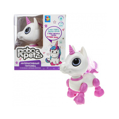Игрушка интерактивная 1TOY Robo Pets Робо-единорог mini, розовый