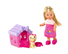 Кукла Simba Еви с собачкой в домике, 12 см