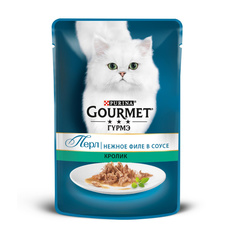 Влажный корм для кошек Gourmet Perle , кролик, 85г