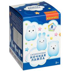 Ночник детский Bondibon Мишка, силикон, 8 цветов, USB зарядка
