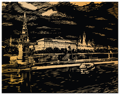 Гравюра Hobbius Москва GHK-16 20x25,5 см