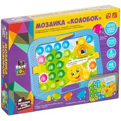 Мозаика Bondibon Колобок, 48 фишек, 8 картинок, игровая панель-чемодан