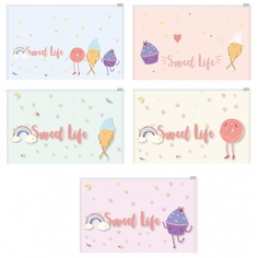 Папка-конверт Attache Selection Sweet life, на молнии, А5, 200 мкм, 5 шт