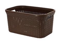 Корзина для хранения прямоугольная 32 л 50*33*25 см, "Ротанг" (коричневая) (модель 2632/1) Violet