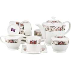 Чайный сервиз "Царственная лилия" на 6 персон 200/300/350/1100мл рельеф 1510159 Nouvelle Home