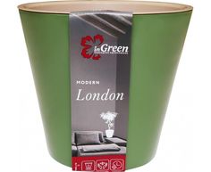 Горшок для цветов INGREEN London 16х14,5х16см, 1,6 л оливковый