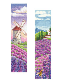 Набор вышивки крестом Сделай своими руками "Закладка Лавандовые поля", 5,5х22 см