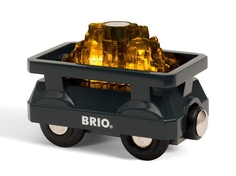 Вагон BRIO с грузом золота деревянной железной дороги со световыми эффектами 33896