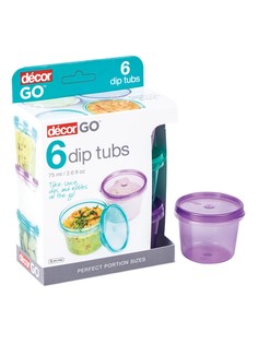 Набор пищевых контейнеров для соусов, легких закусок PREMIUM GO 75мл 6шт Decor